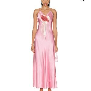 LoveShackFancy Pink Satin Chemise